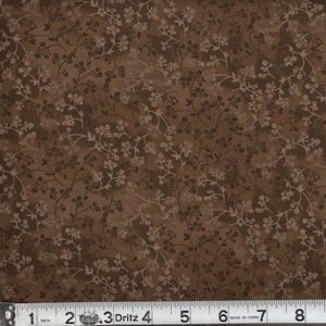 Fabric - CHOCOLATE BROWN FLORAL !!  Calico Brown Tones!! New!! Always Continuous Cut For You