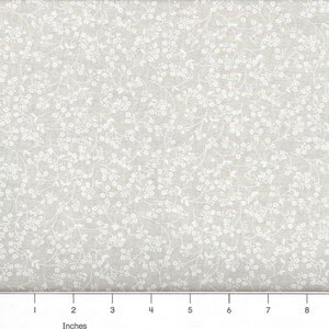 Fabric by the Yard! TINY FLORAL White on Natural - New!!