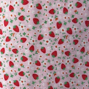 Fabric *MARKET DAY* Mini STRAWBERRIES Pink 24556 - New! 100% Premium Cotton Fabric by Poppie Cotton and Always Continuous Cut For You!!