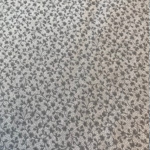 Fabric - SALE !!  TINY Leaf GRAY Calico!!!  100% Cotton & Continuous Cut For You!!