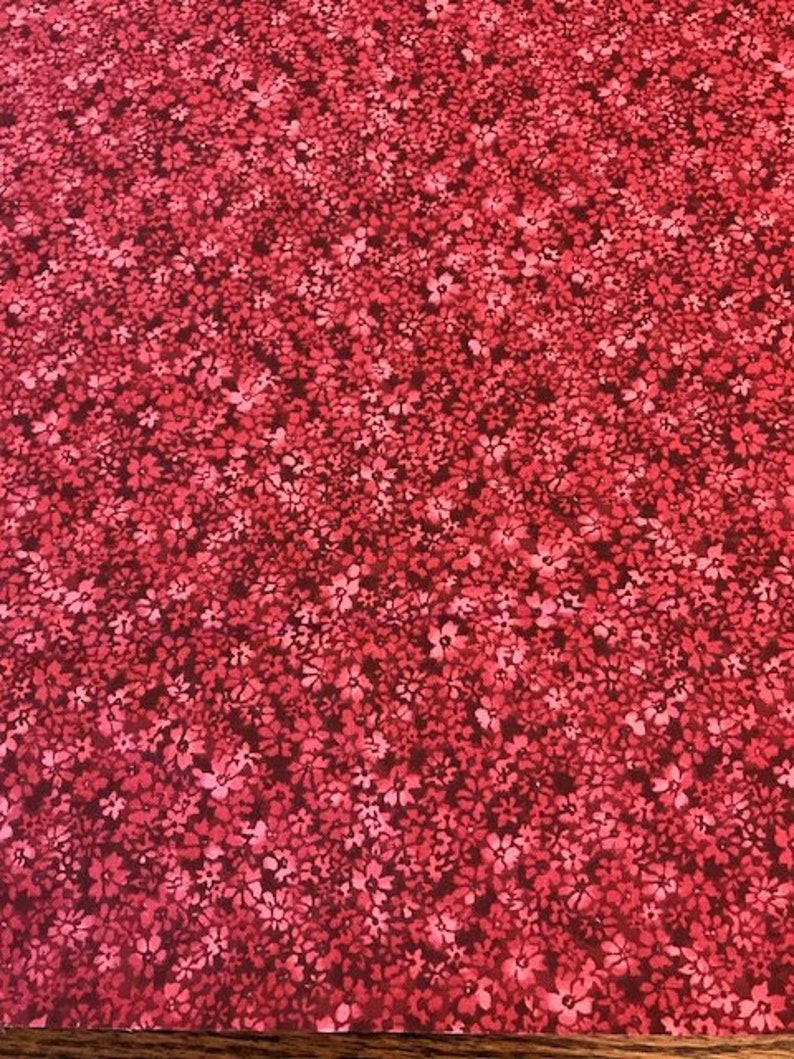 Fabric by the YARD - Tiny Floral - BURGUNDY!! SALE !! 