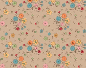 Fabric WIDEBACK 108" *AUTUMN FLORAL Tea Dye* by Lori Holt Bee in my Bonnet for Riley Blake Designs 100% Premium Cotton Always Continuous Cut