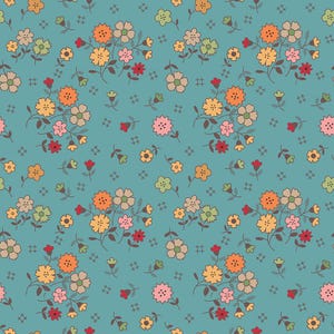Wide Back 108&quot; Fabric *AUTUMN* FLORAL RAINDROP 100% Premium Cotton by Lori Holt for Riley Blake Designs