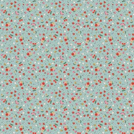 Fabric *HOME SWEET HOME*  Bitty Blossoms Blue 24470 - New! - 100% Premium Cotton by Poppie Cotton - Always Continuous Cut For You!