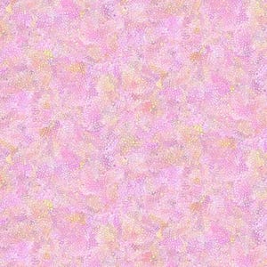 May include: A seamless pattern with a pink background and a subtle texture of small, overlapping circles in shades of pink, yellow, and white.