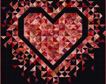 Quilt Patterns **EXPLODING HEART** by Slice of Pi Quilts.  Quilt Pattern - New!!
