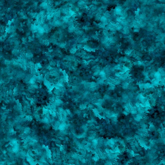 108" Wide Back Fabric!  "WATERCOLORS TEAL" Beautiful - 100% Premium Cotton Quilt Backing Fabric Continuous Cut For You!!