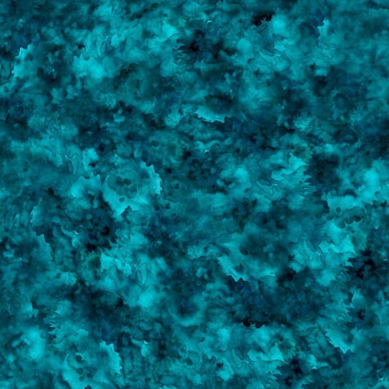 108" Wide Back Fabric! "WATERCOLORS TEAL" Beautiful - 100% Premium Cotton Quilt Backing Fabric Continuous Cut For You!! bild 1
