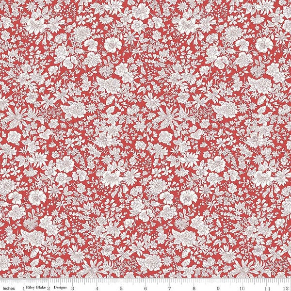 Fabric Liberty Fabrics *Liberty EMILY BELLE *CRIMSON 444A* New 100% Premium Quilting Cotton - Always Continuous Cut!