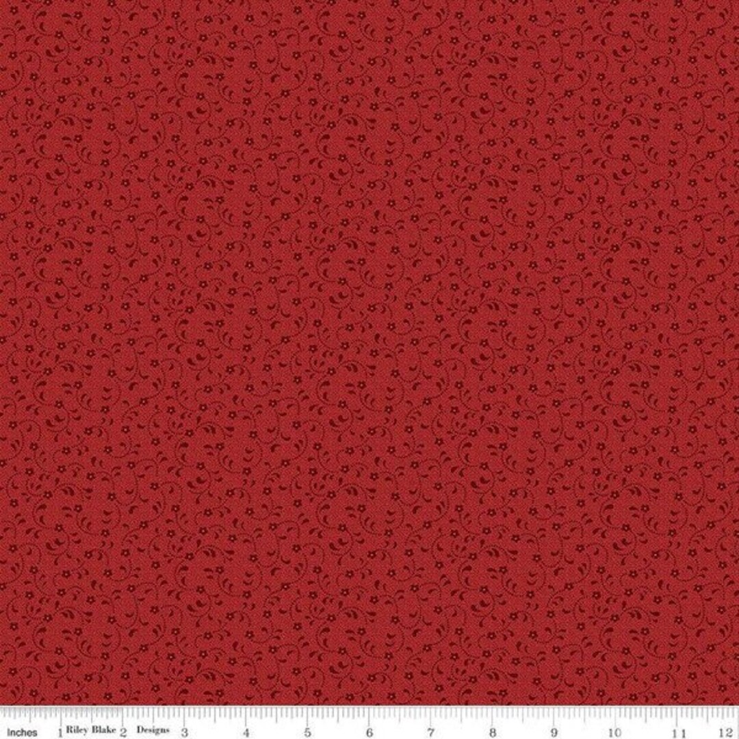Fabric FLORET WAGON RED C675 - New!! 100% Premium Cotton Fabric by ...