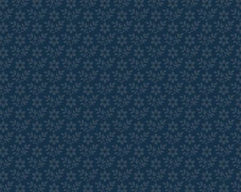 Fabric LIBERTY ISLAND *NAVY Floral Patriotic R261665D New! Premium Cotton by Marcus Fabrics and Always Continuous Cut For You