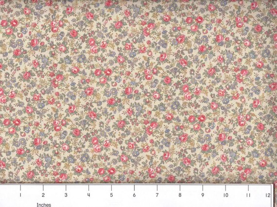 Fabric By The Yard Calico Fabric New Vintage Look Cream Etsy