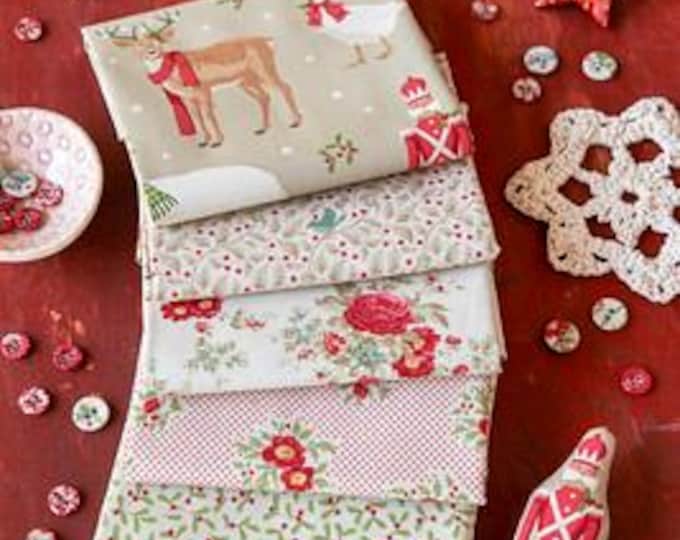 Fabric Tilda MERRY LITTLE CHRISTMAS Fat Quarter Bundle 5 Pc Cream - New ...