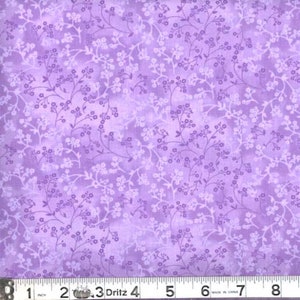 Fabric - LAVENDER FLORAL- Sale !! Always Continuous Cut For You!!!!!