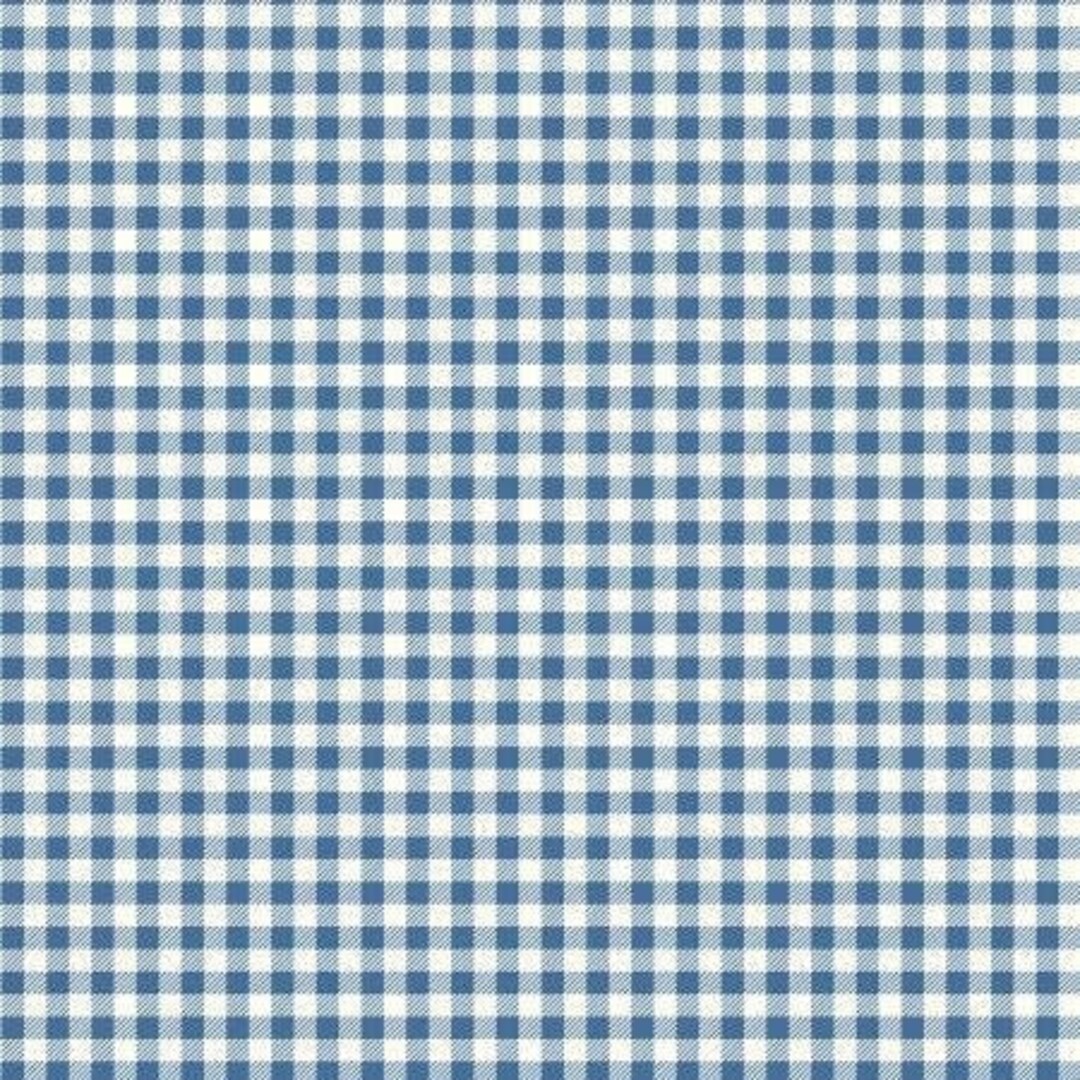 Fabric "bee Ginghams" RENAE DENIM Blue and White Gingham Fabrics! 100% ...