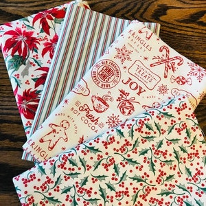 Fat Quarter Bundle *MERRY LITTLE CHRISTMAS 4Pc* by Riley Blake Designs - You Will Get All Four Fat Quarters - As Seen Here! Premium Cotton !
