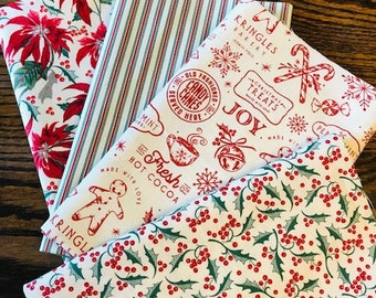 Fat Quarter Bundle *MERRY LITTLE CHRISTMAS 4Pc* by Riley Blake Designs - You Will Get All Four Fat Quarters - As Seen Here! Premium Cotton !