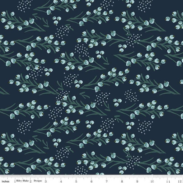 Fabric BELLISSIMO GARDENS *BERRIES Midnight C13832* New 100% Premium Quilting Cotton by Riley Blake Designs - Always Continuous Cut!