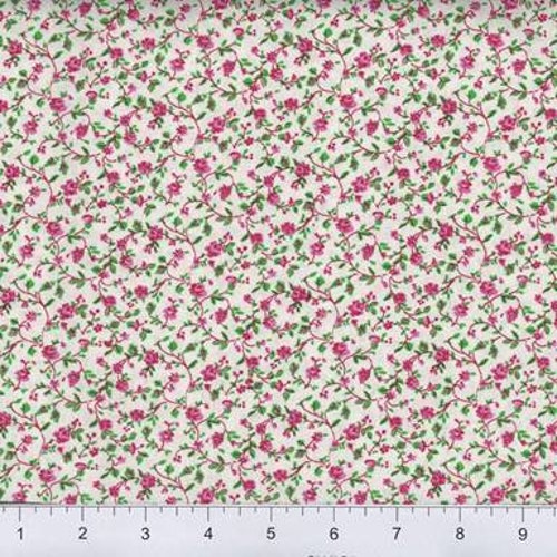 Fabric by the YARD Tiny Green Calico Country Floral Fabric Etsy