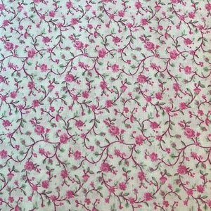 Fabric -  PINK Tiny FLORAL - Light Weight Cotton - Vintage Feel - Continuous Cut Always - New - Cut From Bolt - Pet Free Shop #05 PINK