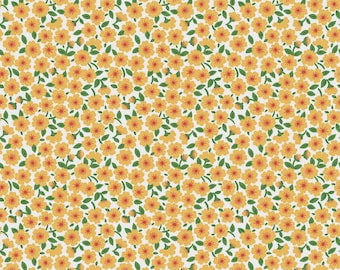 Fabric *FLOWER MARKET* Yellow Forget Me Nots #25409 New!! 100% Premium Cotton by Poppie Cotton and Always Continuous Cut For You!!