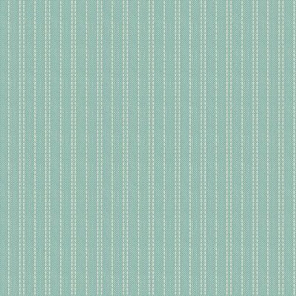 Fabric *TILDA* CREATING MEMORIES *Woven - Seamstripe Teal 160060* Brand New - Gorgeous - Premium Cotton and Always Continuous Cut!