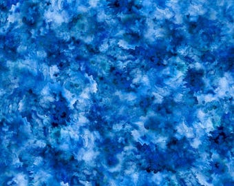 108" Wideback Fabric *WATERCOLORS ROYAL BLUE* Gorgeous 100% Premium Cotton Quilt Backing Fabric and Always Continuous Cut For You!!