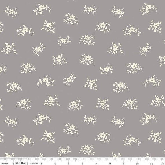 108" WIDEBACK Fabric!  GRAY FLORAL!! New!! Riley Blake Designs!! 100% Premium Quilting Wide Fabric!  Full Yard Price ~ Continuous Cut !