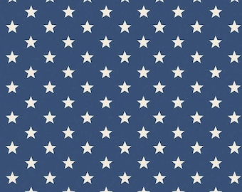 Fabric JULY STARS NAVY C13933 by Riley Blake Designs 100% Premium Cotton and Always Continuous Cut For You!!!!
