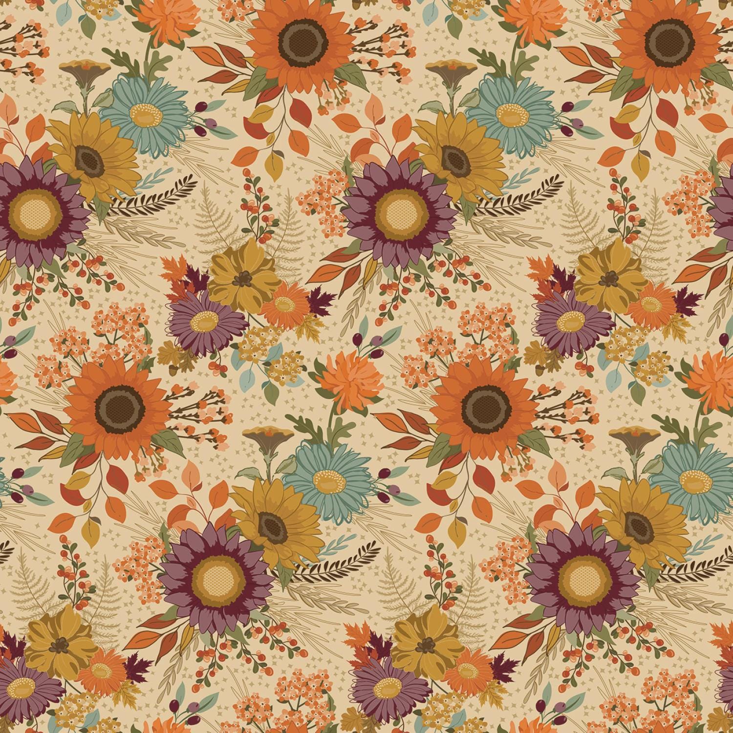 Fabric *The AWE of AUTUMN Main LATTE* 16190 New - 100% Quilting Cotton by Riley Blake Designs Always Continuous Cut For You!