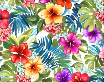 Fabric - Tropical Bliss !!!  enJOY!! **ALWAYS CONTINUOUS CUT!!!!!