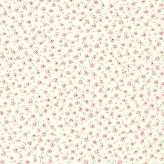 Fabric - BLOSSOM by Sevenberry - Petite Fleurs - Tiny Pink Floral Fabric - The REAL SEVENBERRY Collection Made in Japan - Continuous Cut 4U
