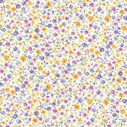 Fabric - PURPLE - Sevenberry Bouquet Spring - Tiny Floral Fabric NEW!!!