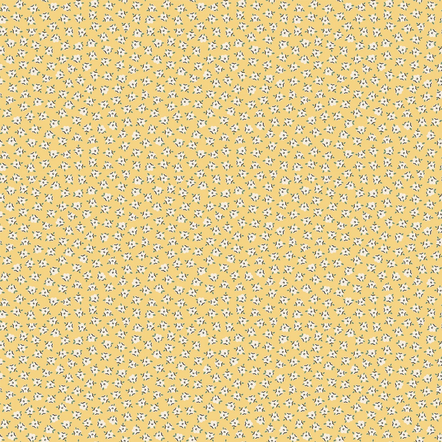 Fabric *MY FAVORITE THINGS* - "Delightful Yellow"  Floral  - Adorable Premium Cotton by Poppie Cotton - Always Continuous Cut For You!