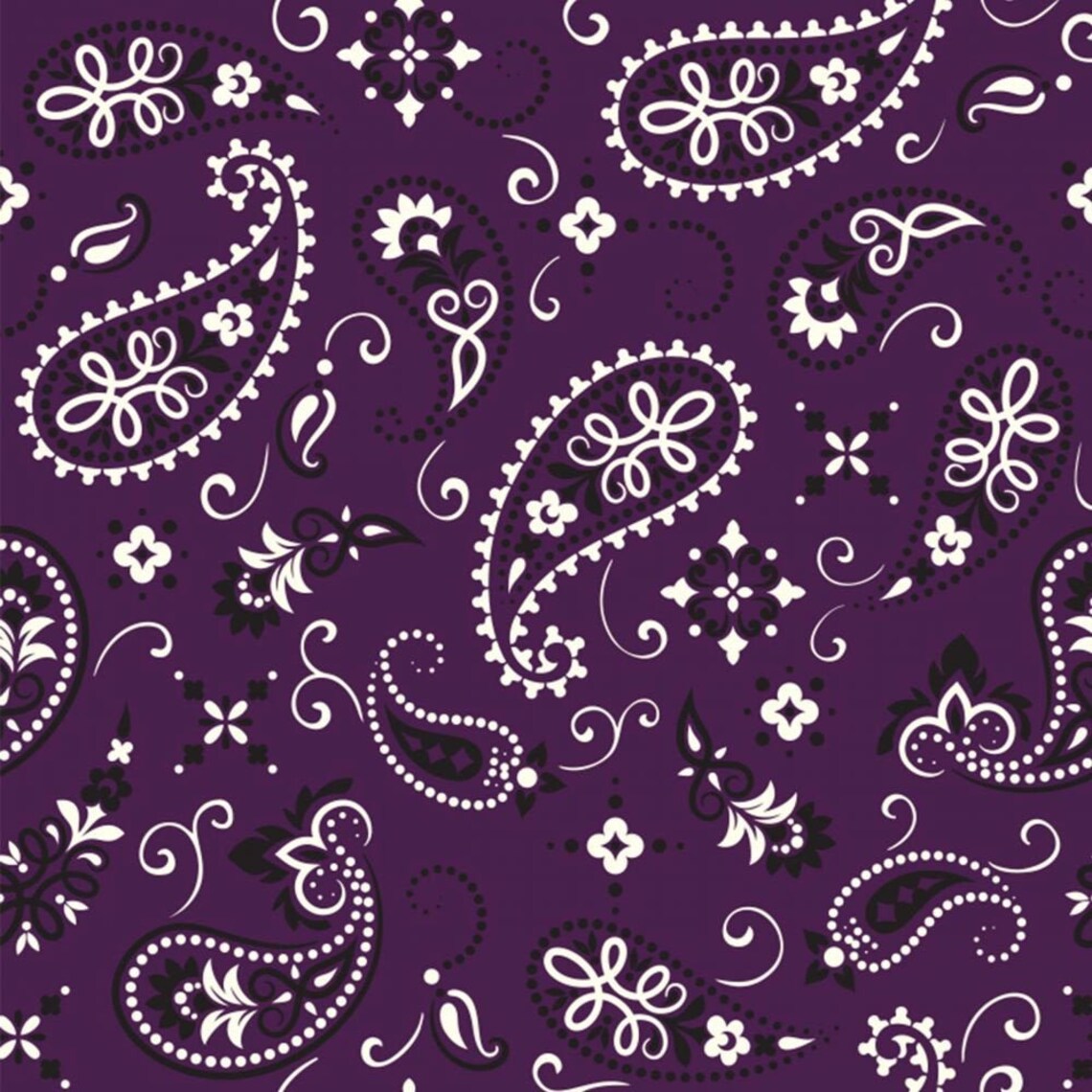 Fabric PAISLEYBANDANA PURPLE New Fabric by the Yard Etsy