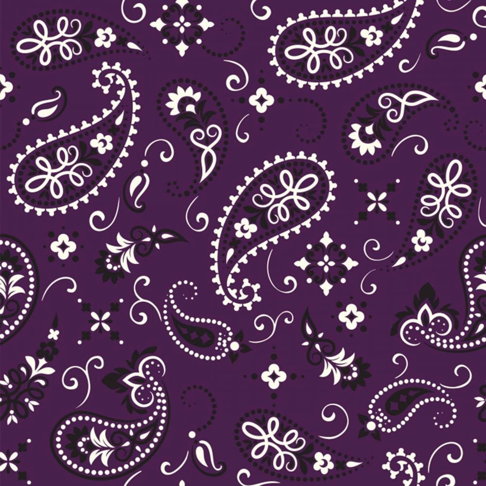 Fabric PAISLEYBANDANA PURPLE New Fabric by the Yard Etsy