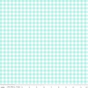 Gingham Fabric - AQUA!!! Quilt Fair - Gingham Aqua - New!!!  Riley Blake Designs!!!