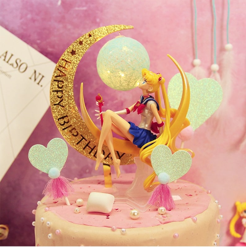 Sailor Moon Moonlight Happy Birthday Cake Topper Set Light Up Etsy Sailor Moon Moonlight Happy Birthday Cake Topper Set Light Up Etsy