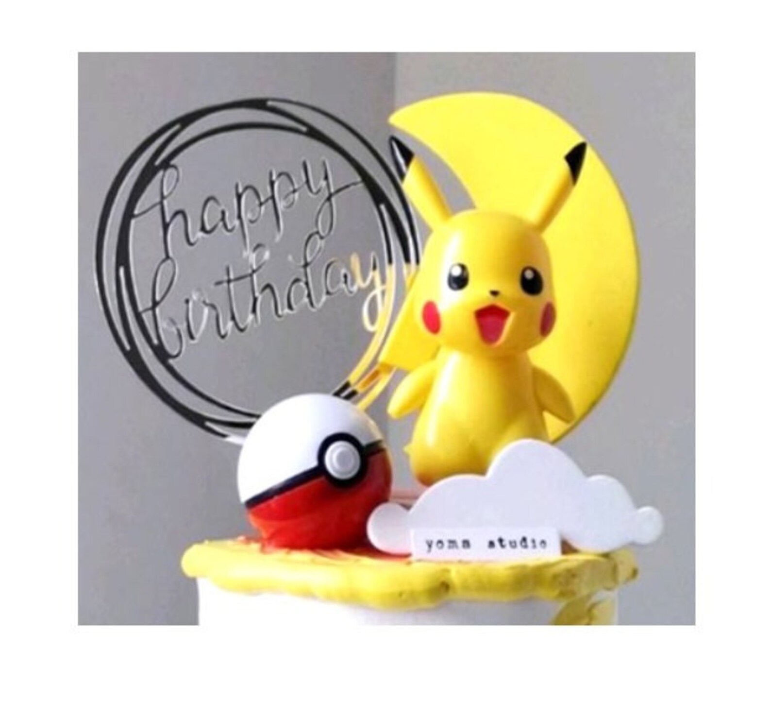 Pokémon Pikachu Cake Topper Set Etsy