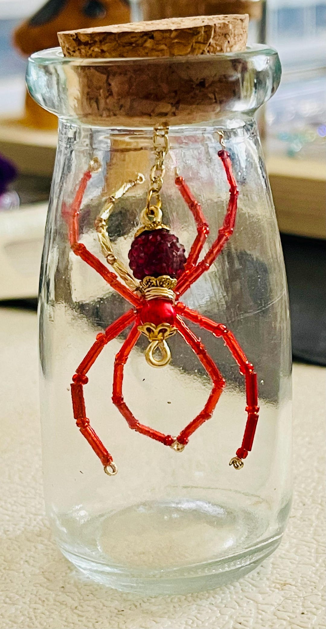 Spider In Jar Red Spider in a Jar - Etsy