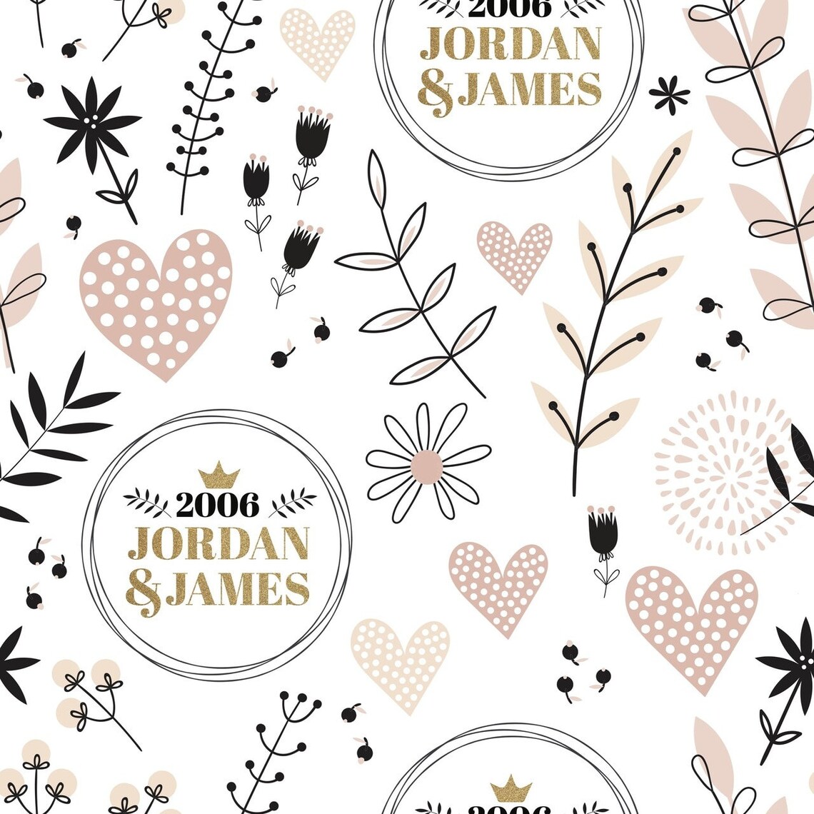 Elegant Anniversary Wrapping Paper Etsy