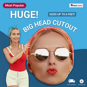 Custom Big Head Game Face Cutout  Football - Personalized Large Head Cutout - 4 Foot Cardboard Cutouts - Face Cut Out Bachelorette Party