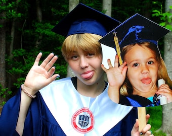 Graduation Big Head Cutouts 2026: Personalized Face on Stick Party Decor