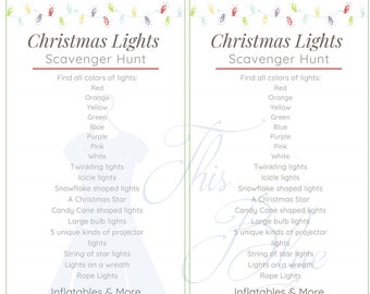 Christmas Lights Scavenger Hunt Printable