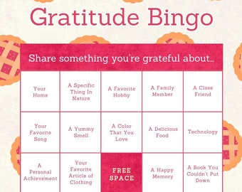 Printable Thanksgiving Bingo, Gratitude Bingo, Count Your Blessings Bingo, Sharing Bingo, Thanksgiving Activity For Kids, Classroom Games