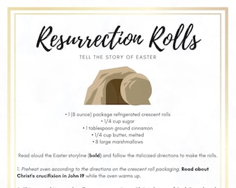 Resurrection Rolls Recipe and Instructions, Christian Easter Activity for Families, Empty Tomb Rolls