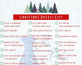 Christmas Bucket List, Unique Winter Activities Checklist, Holiday Things to Do