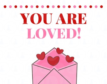 Valentine's Day You Are Loved Sign, Printable Set, Valentine's Day Poem, Valentine's Day Neighbor Gift, Heart Attack Printables