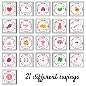 21 étiquettes uniques pour la Saint-Valentin, étiquettes avec jeux de mots pour la Saint-Valentin, étiquettes pour friandises mignonnes pour la Saint-Valentin