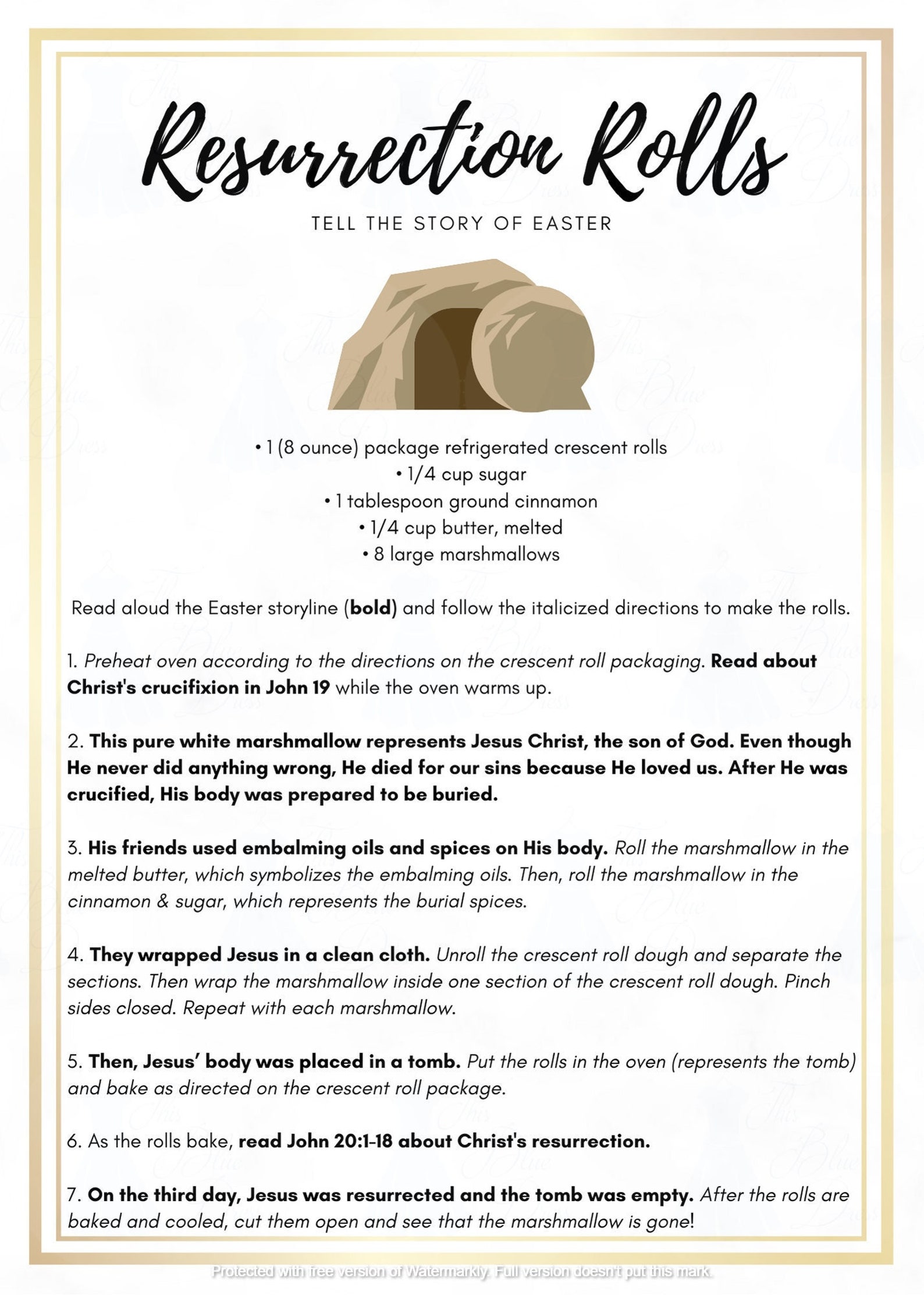 Resurrection Rolls Recipe and Instructions, Christian Easter Activity for Families, Empty Tomb ...
